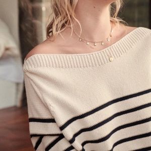 Sezane Timeo Jumper - Ecru/Navy - XS